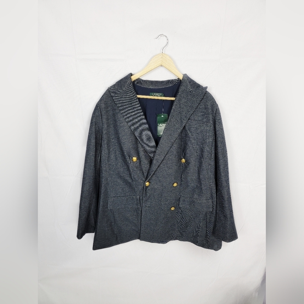 Women's NWT 18W Lauren Ralph Lauren Charcoal Blazer with Gold Accents